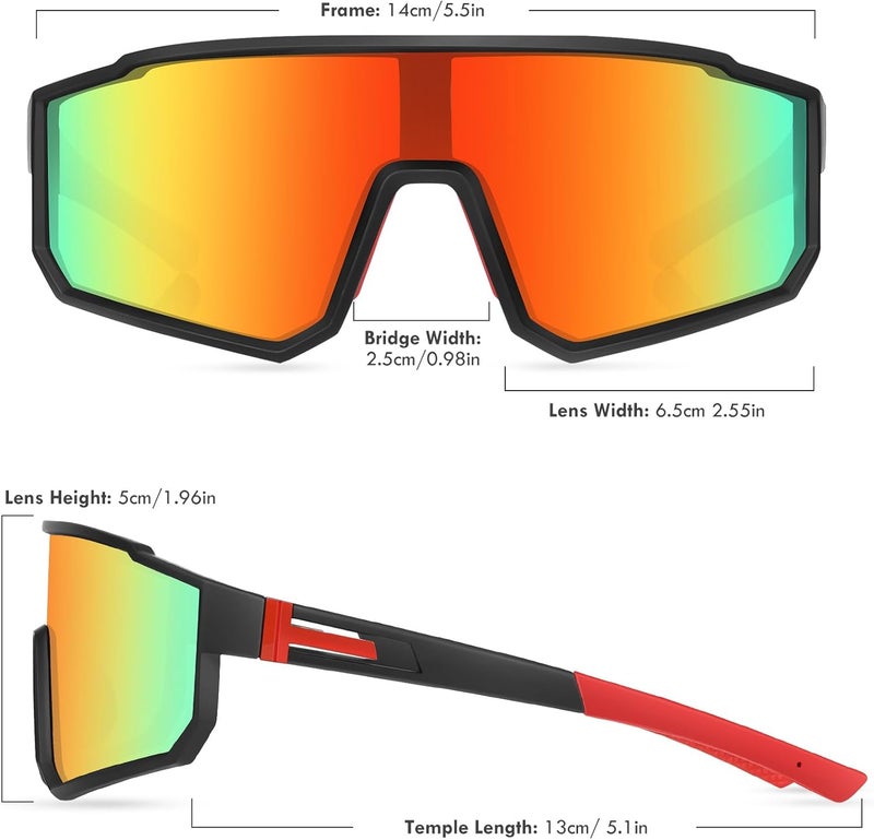 Derowern Youth Baseball Sunglasses, Kids Polarized Sports Sunglasses,UV400 Protection Glasses for Boys Girls Softball Cycling - Image 2